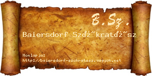Baiersdorf Szókratész névjegykártya